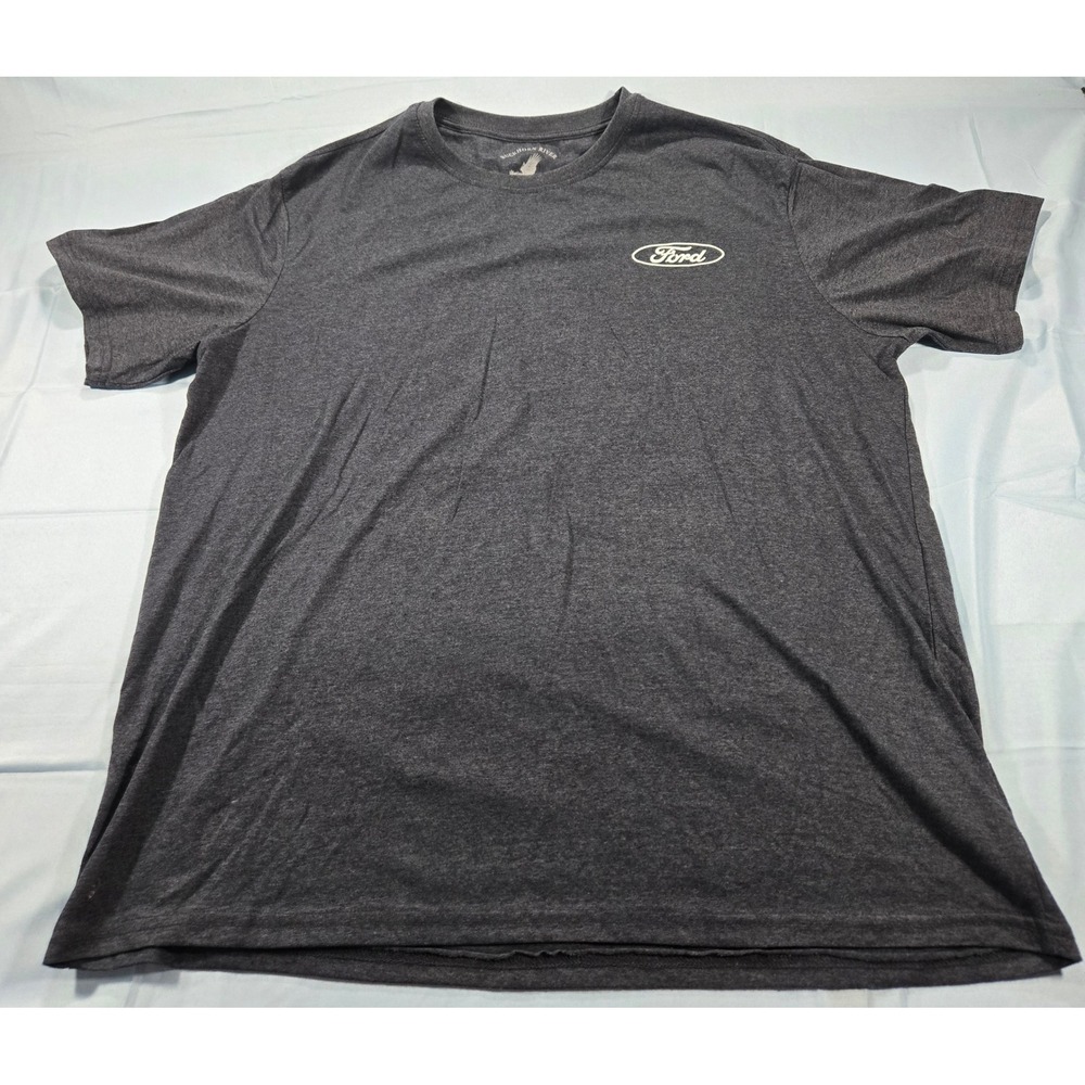 Buckhorn River Mens‎ Ford Rustic American Flag Heather T-Shirt XXXL Gray